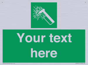 Custom sign safe condition emergency hammer